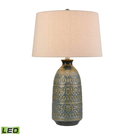 Elk Studio Burnie 28'' High 1-Light Table Lamp, Blue Glazed, Includes LED Bulb S0019-11143-LED